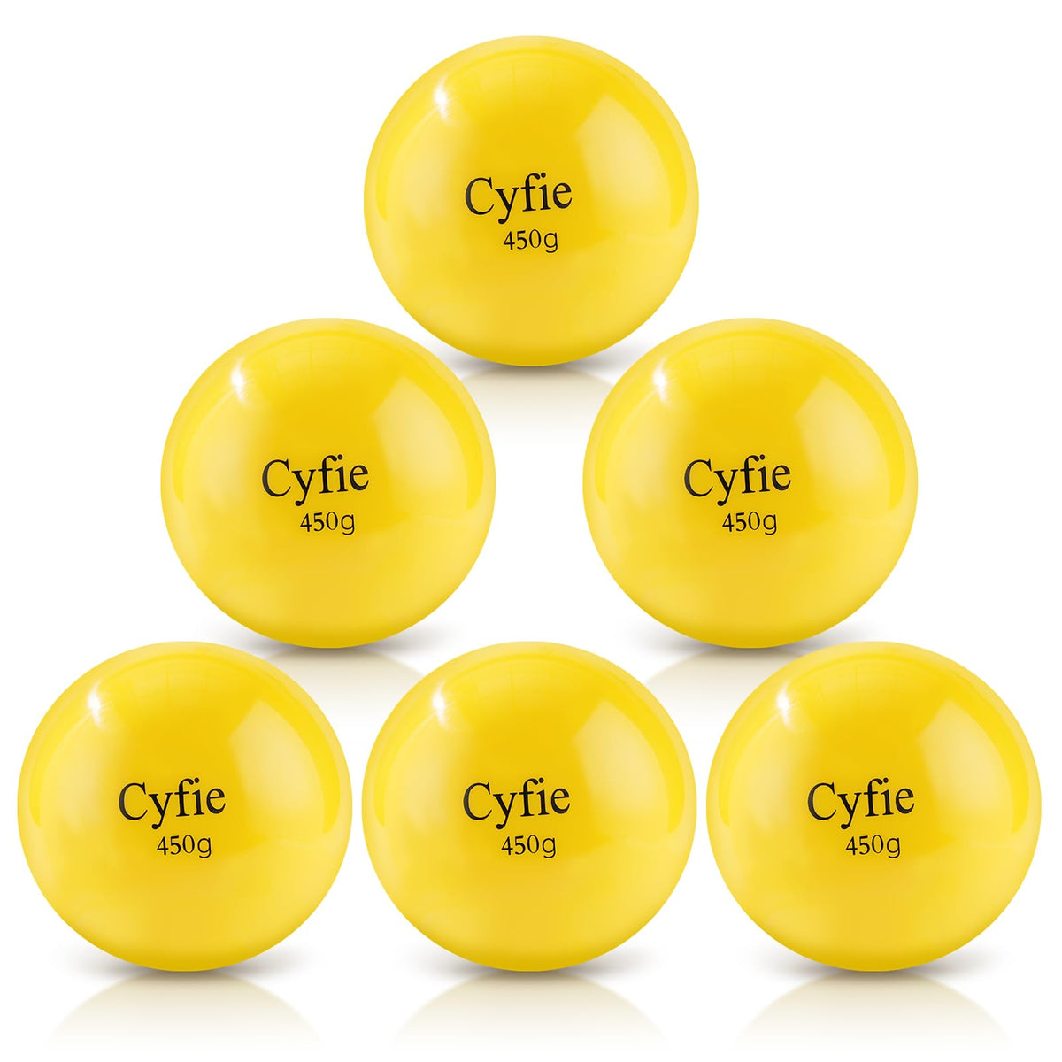Cyfie front pack view showing six weighted baseballs for focused swing training