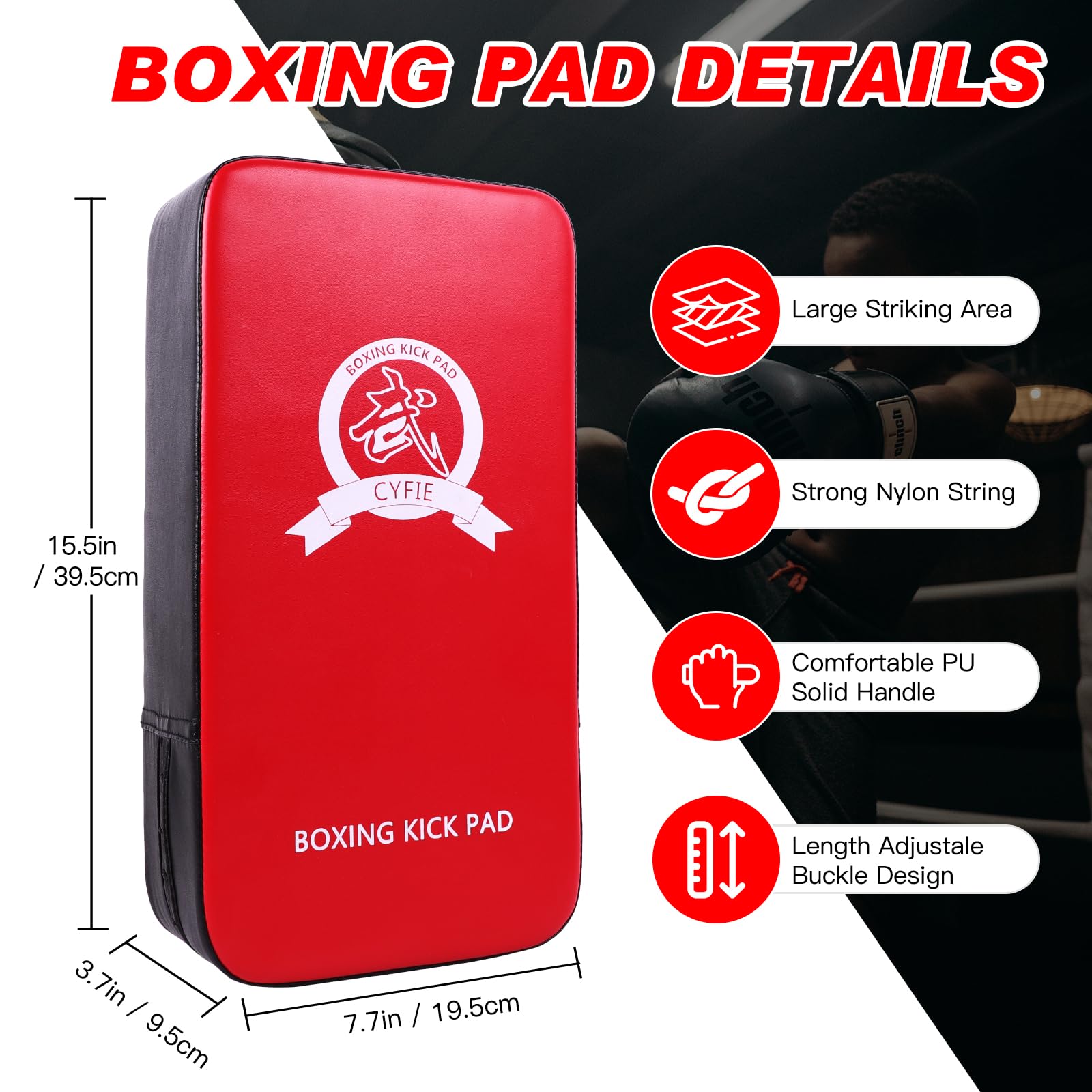 CYFIE pad in use with athlete kicking showing safe impact absorption benefit