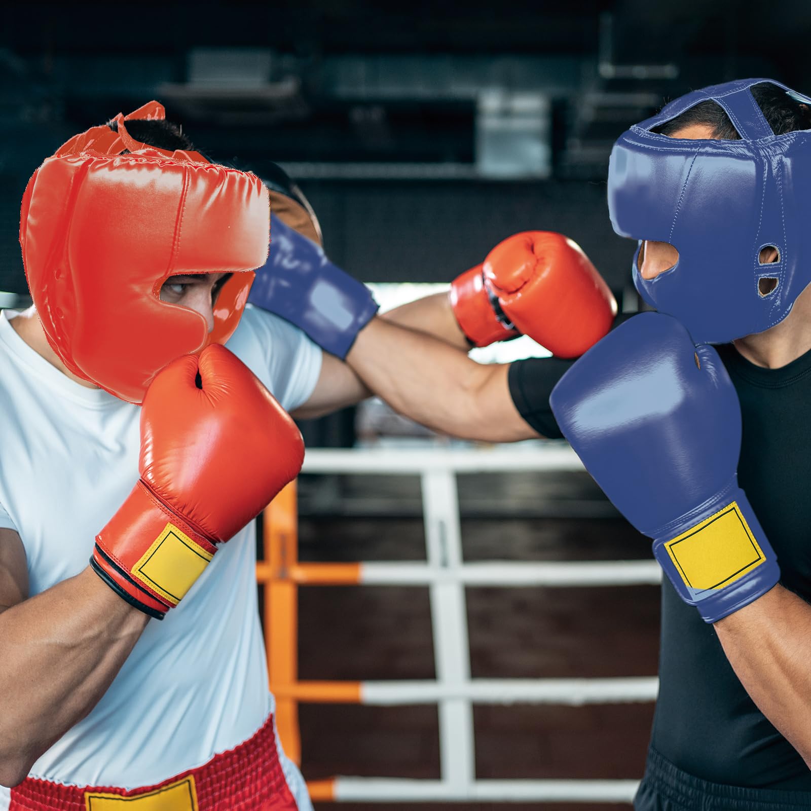Cyiwniao headgear worn during sparring demonstrating protection and clear vision