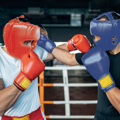 Cyiwniao headgear worn during sparring demonstrating protection and clear vision