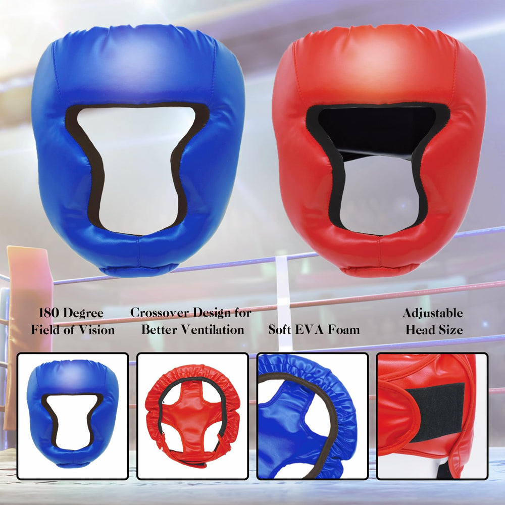 Cyiwniao headgear beside boxing gloves for scale showing compact lightweight size