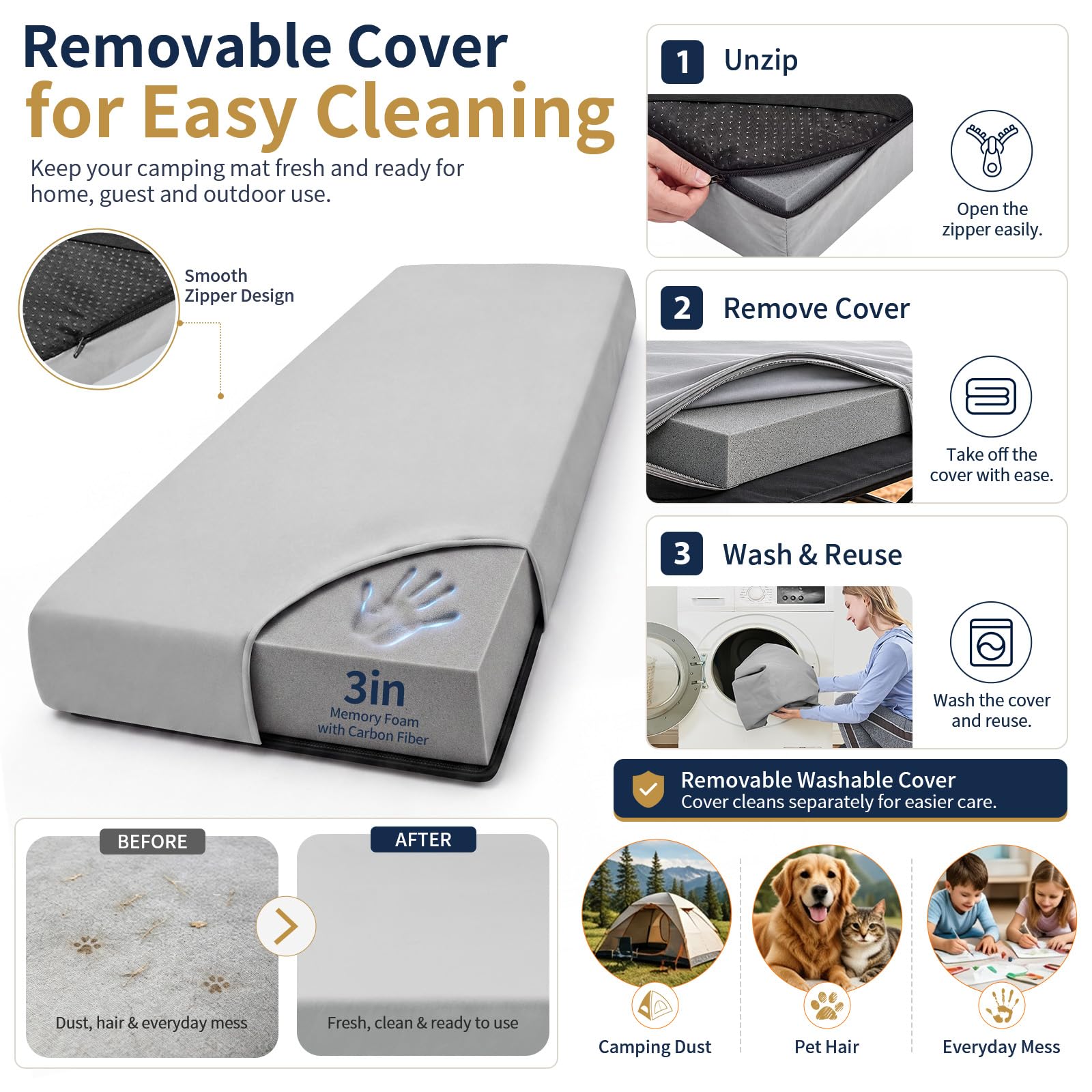 CYMULA pad laid across backseat to create a comfortable truck bed