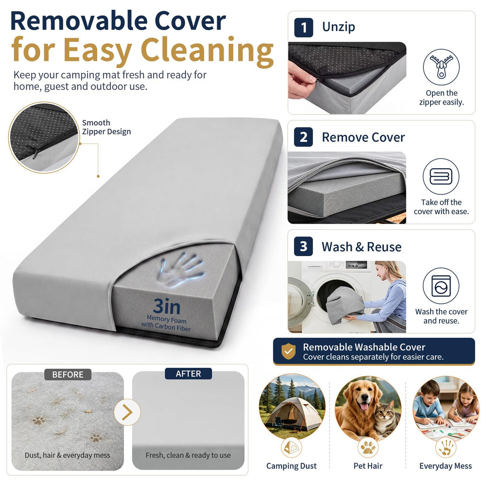 CYMULA pad laid across backseat to create a comfortable truck bed