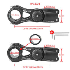 CYSKY stem angle detail illustrating ±90-degree adjustment for personalized posture