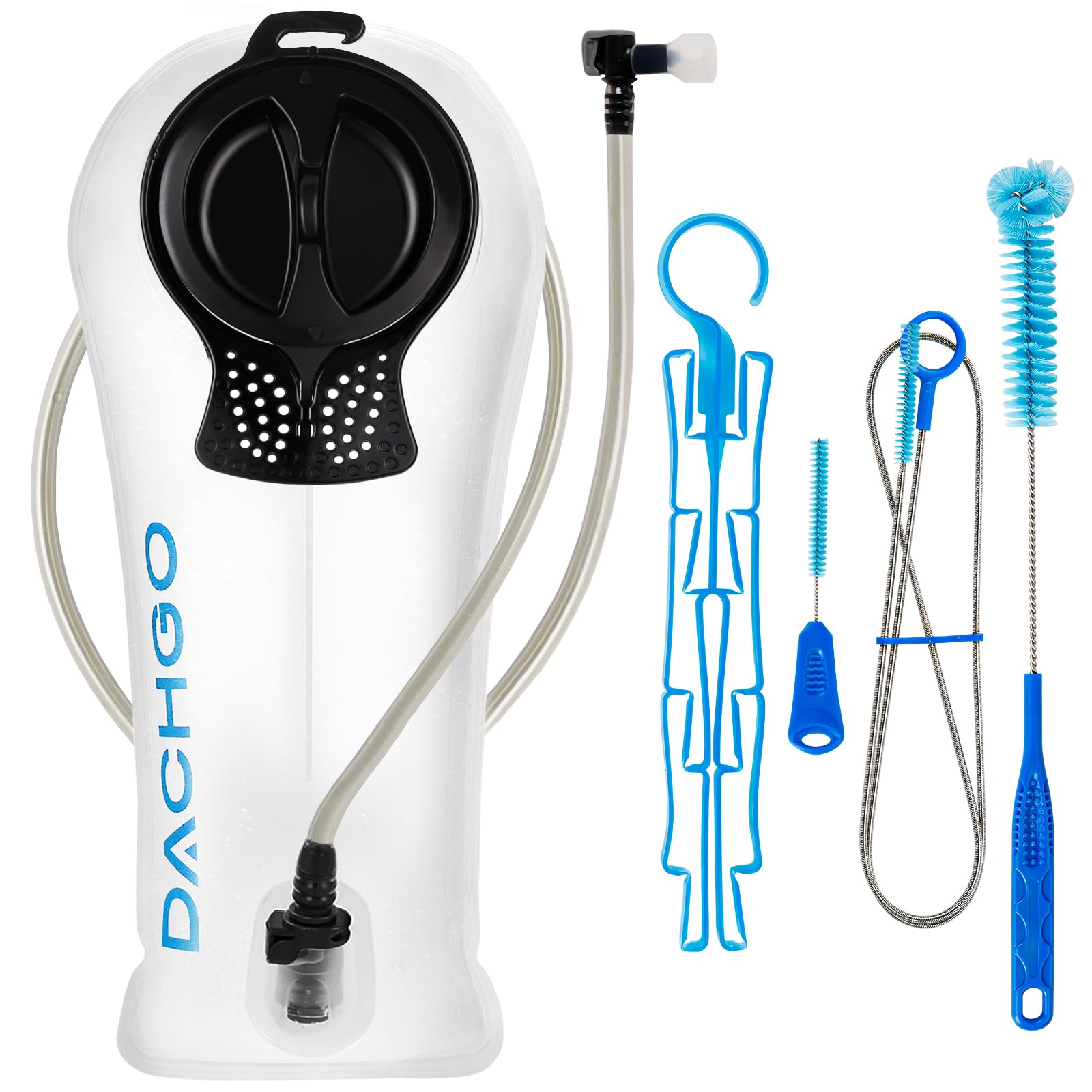 Dachgo hydration bladder front view showing fill opening and handle for easy refills
