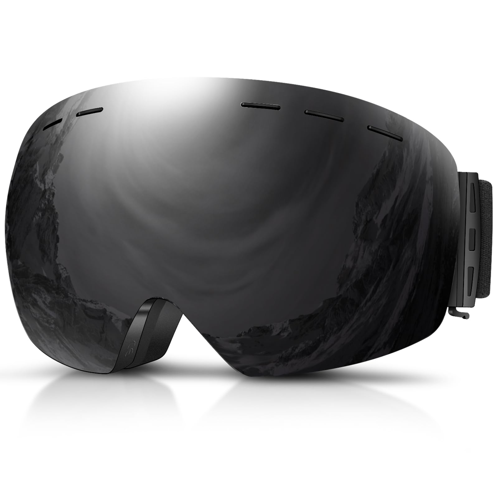 DADA-PRO front view black goggles showing wide field of view benefit