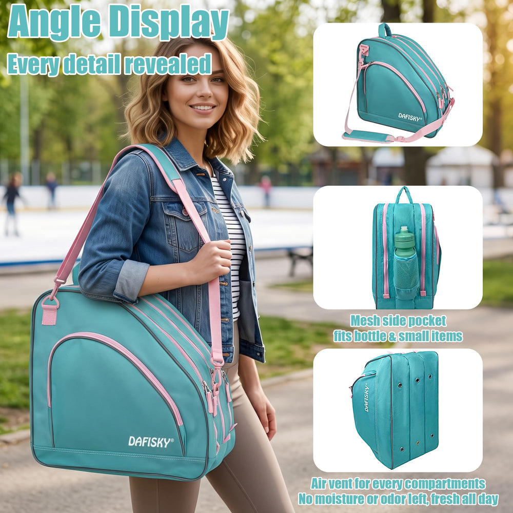 DAFISKY worn over shoulder demonstrating adjustable strap for comfortable transport