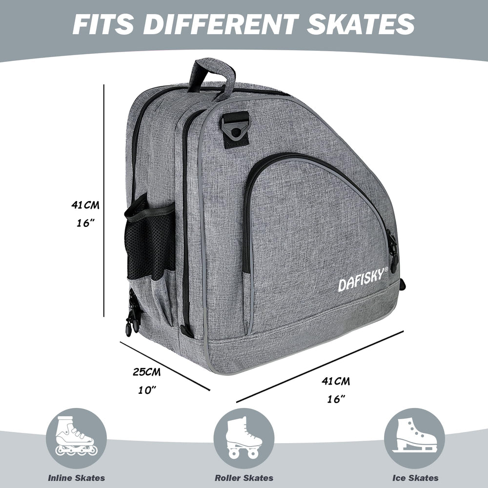 DAFISKY skate bag open main compartment with skates inside for protection