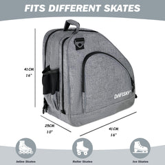 DAFISKY skate bag open main compartment with skates inside for protection
