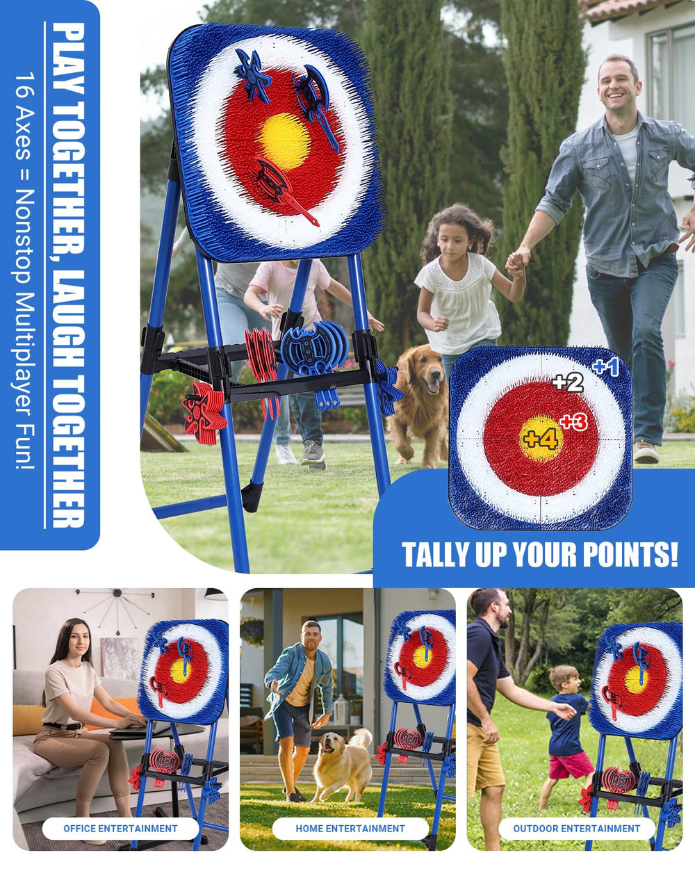 DailySee player throwing a plastic axe illustrating safe outdoor gameplay