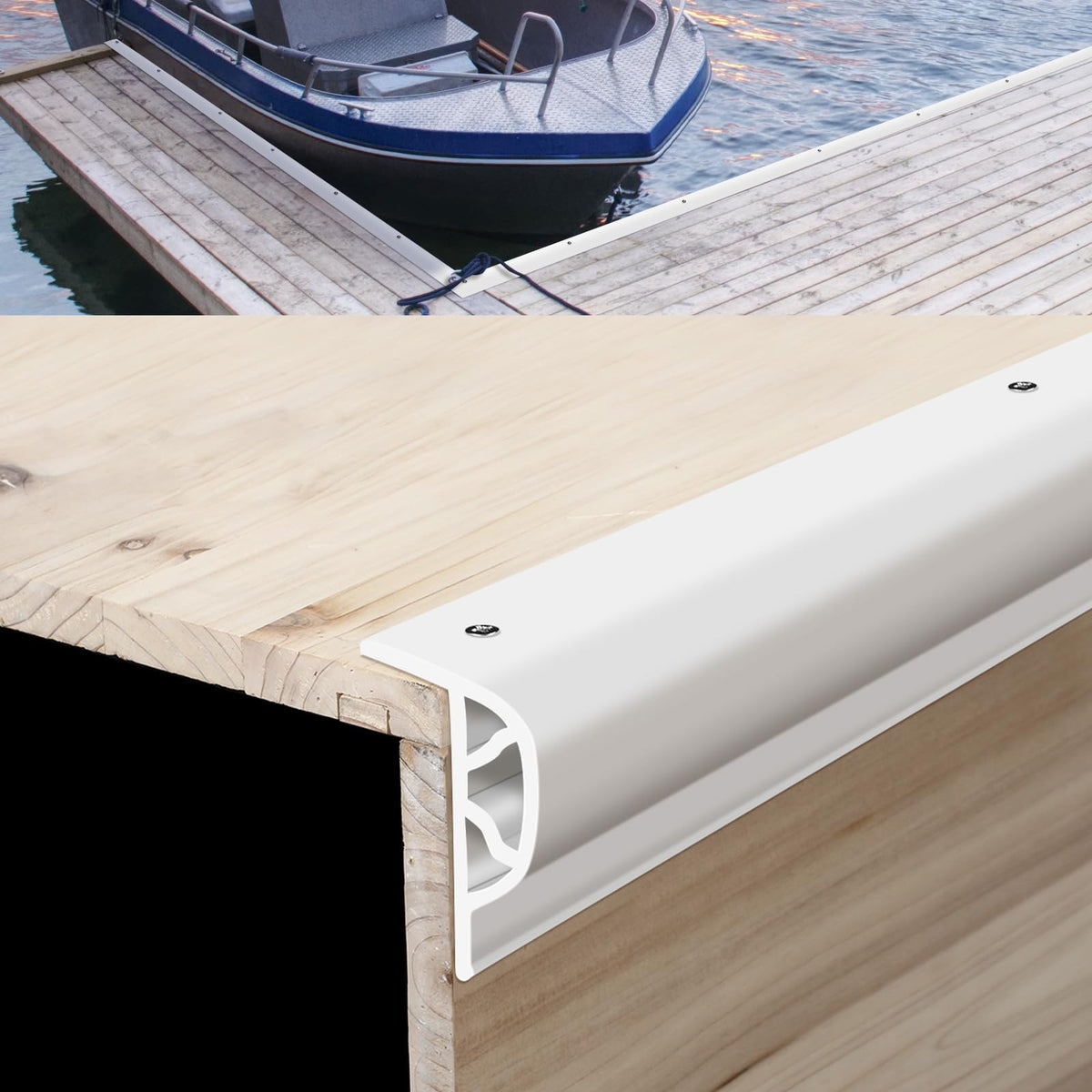 DaisyInner front view of 3-pack bumpers showing full dock protection