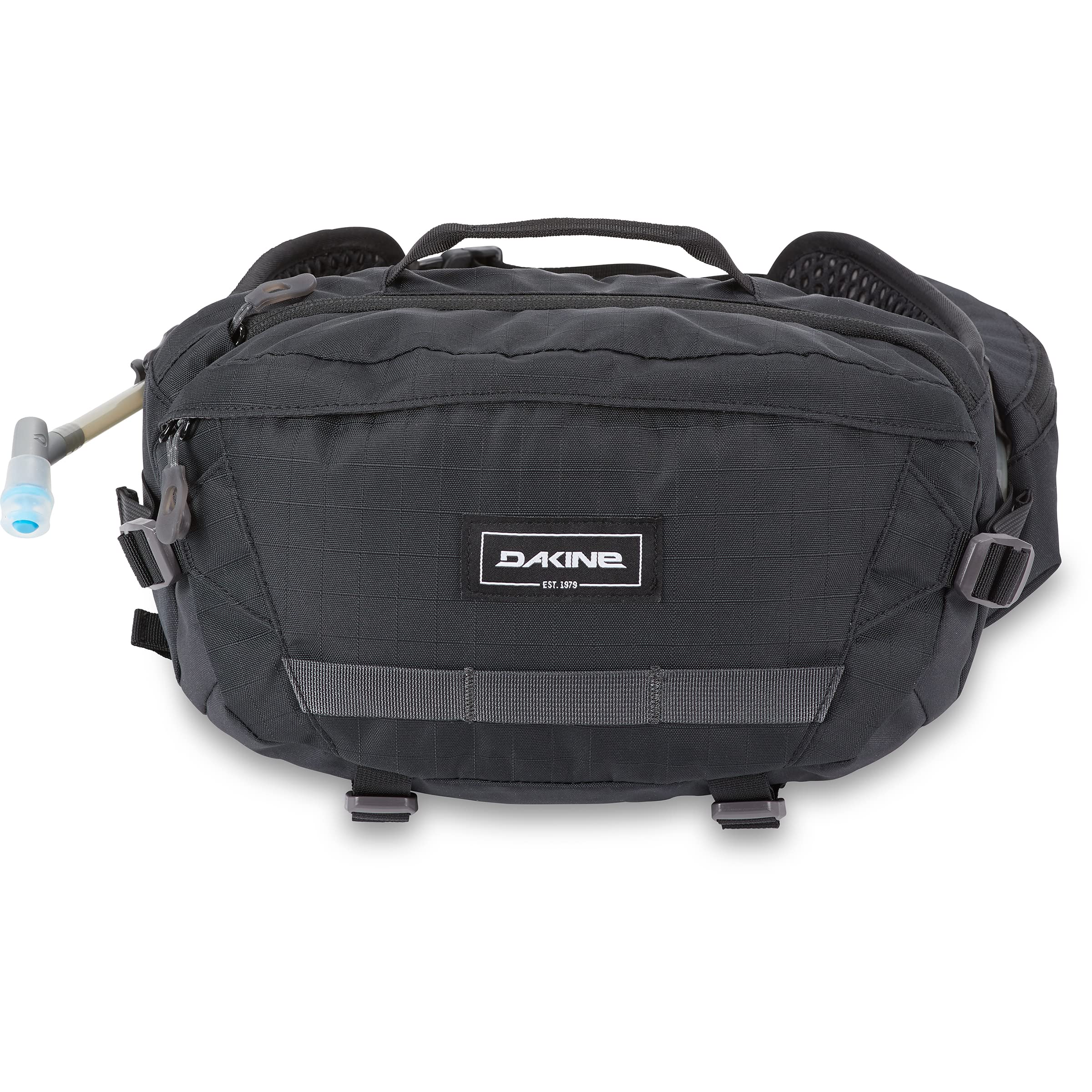 Dakine Hot Laps next to a water bottle showing 5L pack capacity and scale