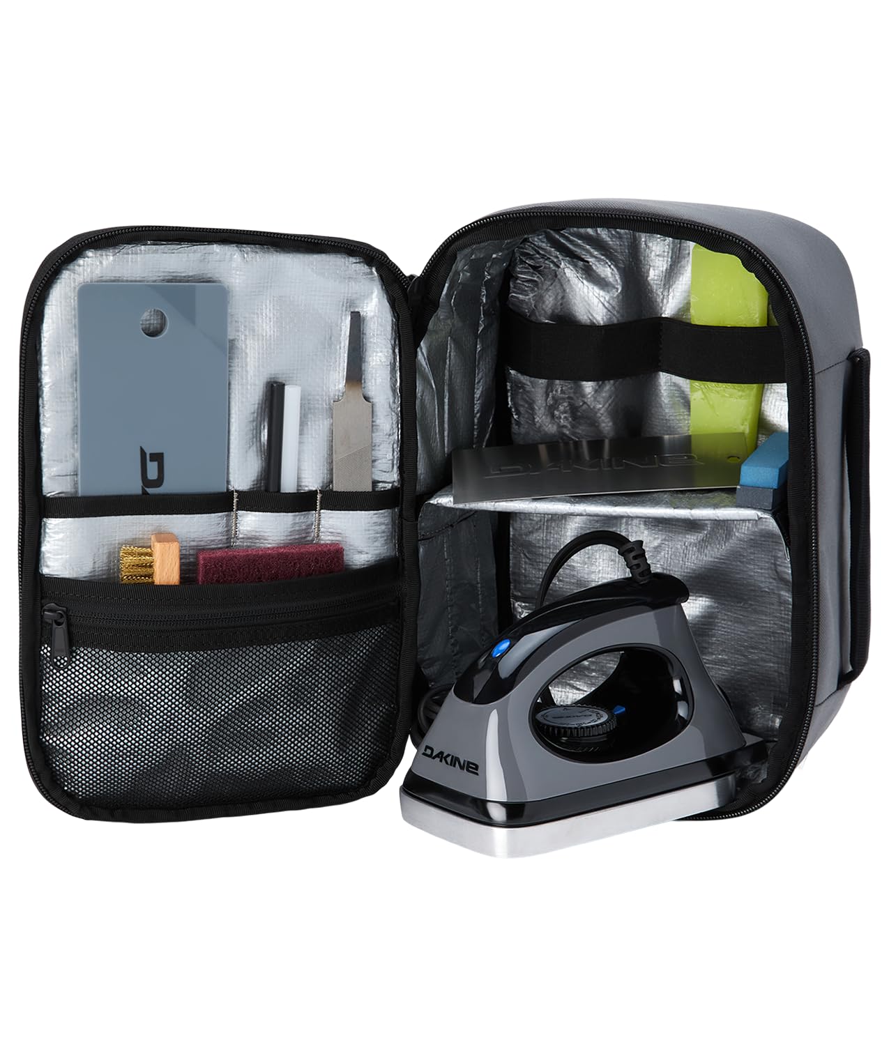 Dakine Super Tuning Kit Castlerock front view open showing organized tools for easy travel