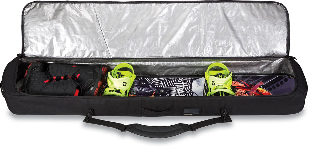 Dakine Tour exterior zip pocket open with tuning kit for quick access benefit