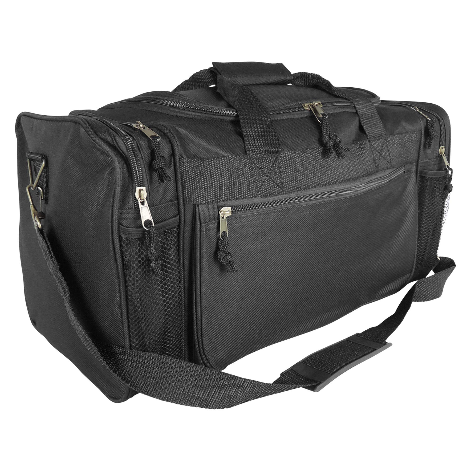 DALIX front view of 20 inch duffle bag showing organized compartments and color