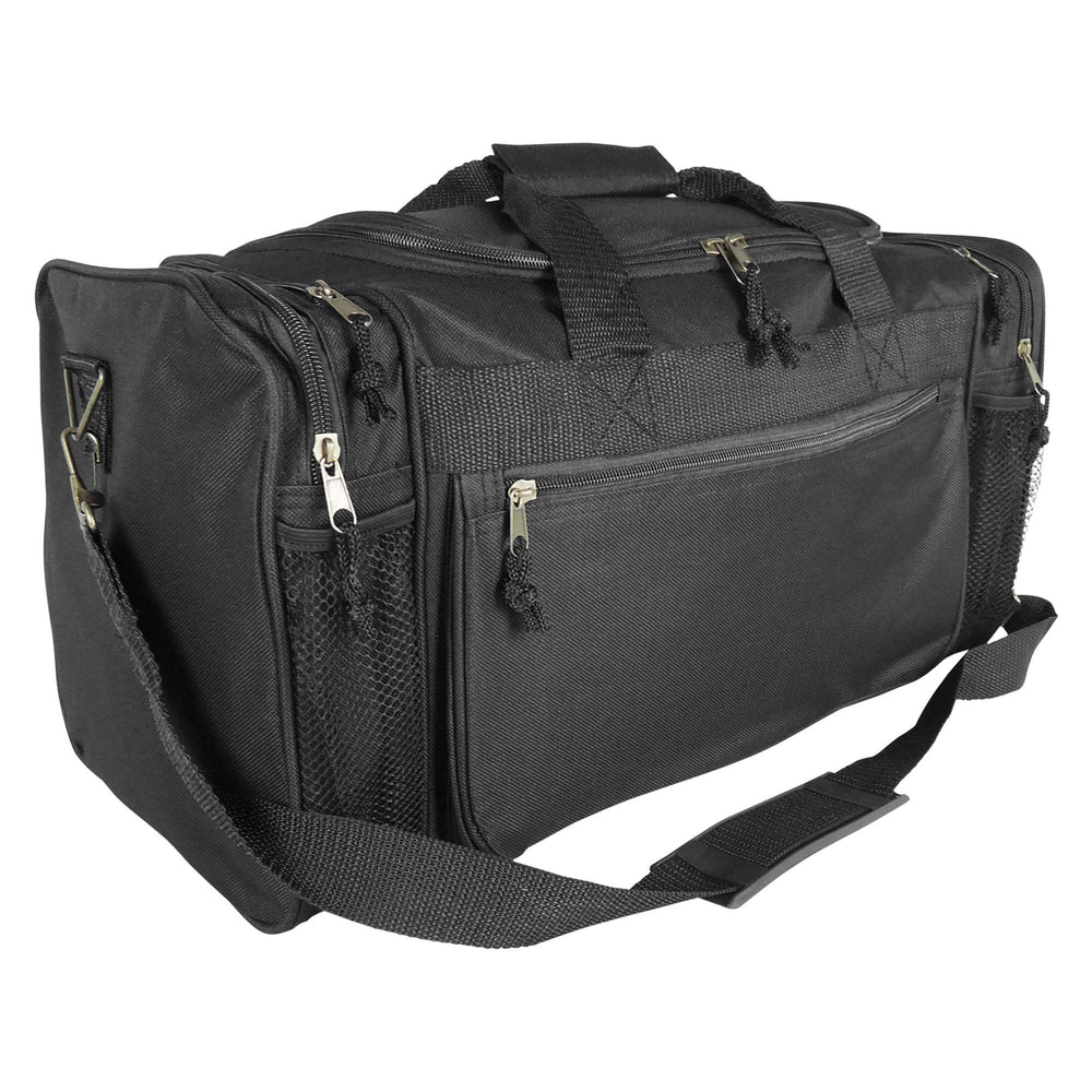 DALIX front view of 20 inch duffle bag showing organized compartments and color