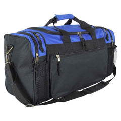 DALIX front view of royal blue duffle showing overall layout and quick access