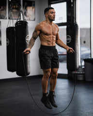 Damage Fight Gear rope in use during boxing training improving footwork and timing