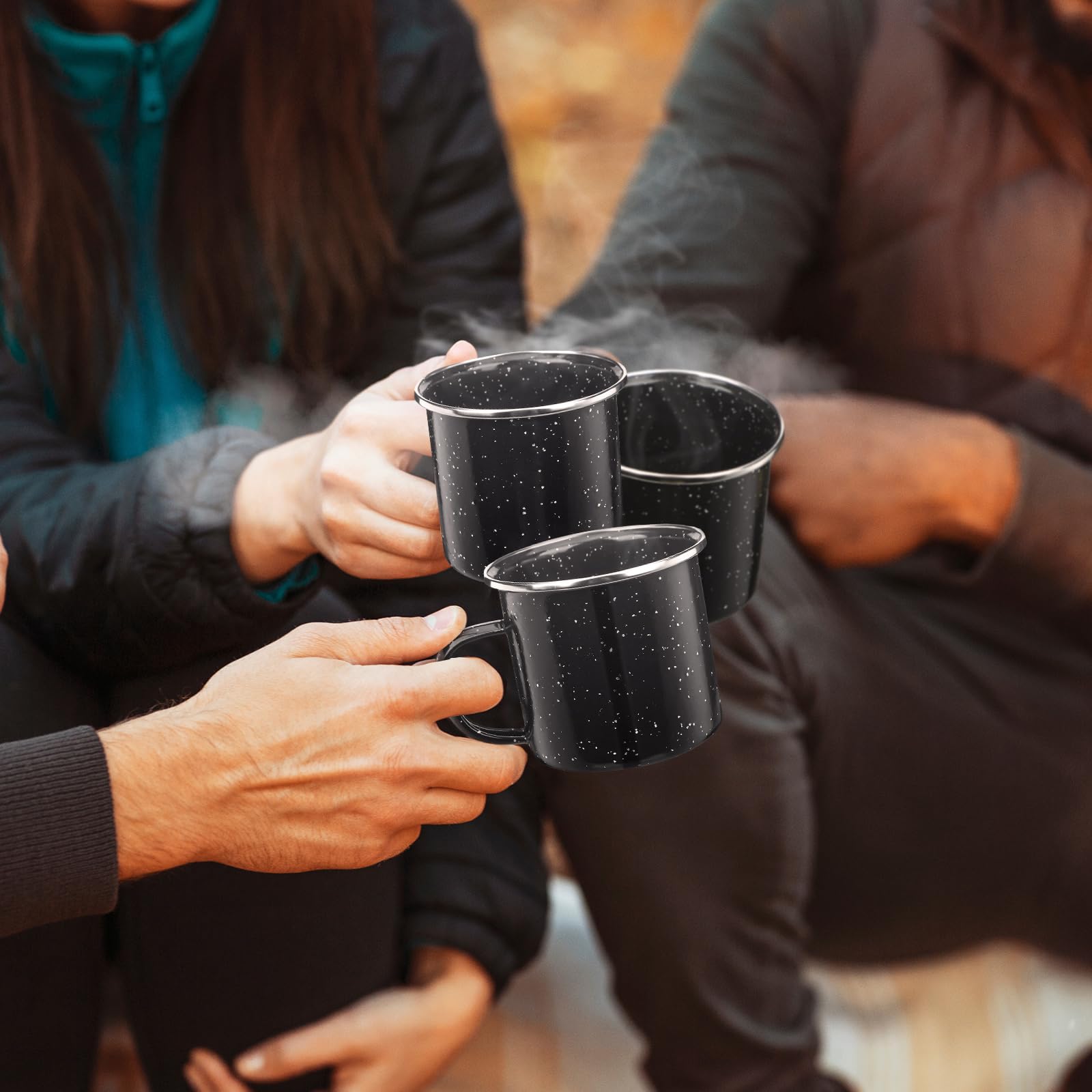 Dandat mug held in hand to show 12 oz scale and everyday portability