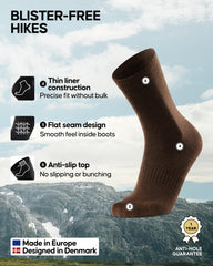 DANISH ENDURANCE liner turned inside out showing flat toe seam and anti-bunching comfort