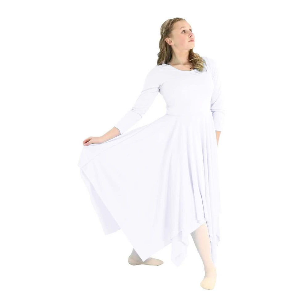 Danzcue close-up of handkerchief skirt layers highlighting flare and stage drama benefit