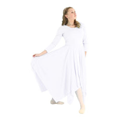 Danzcue close-up of handkerchief skirt layers highlighting flare and stage drama benefit