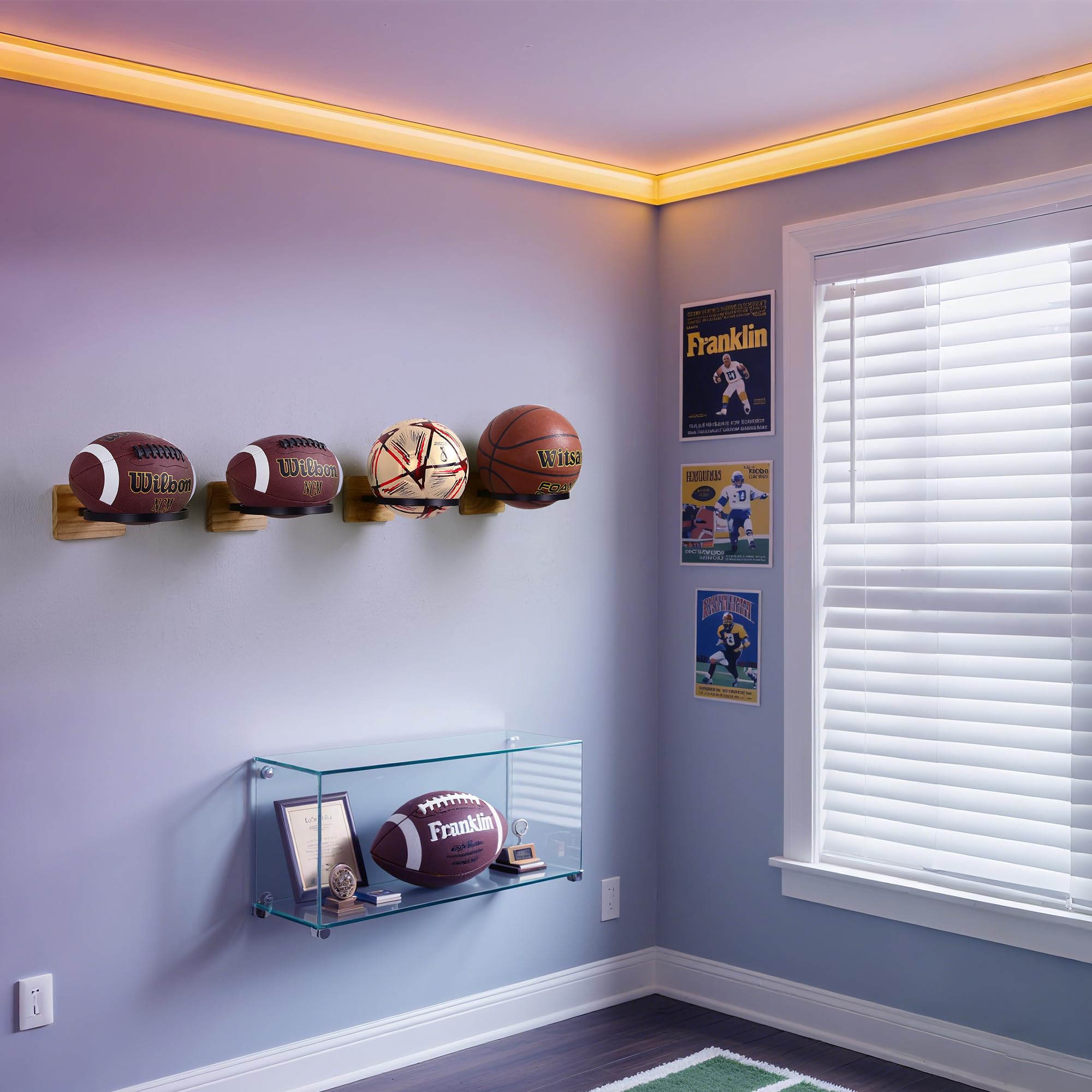 Daoun lifestyle garage display with balls organized and floor space cleared
