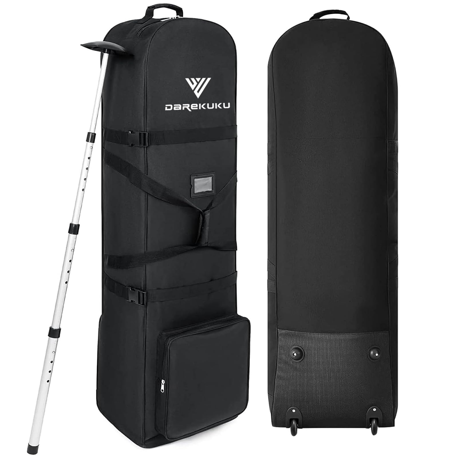 DAREKUKU front view showing full bag protecting clubs for travel