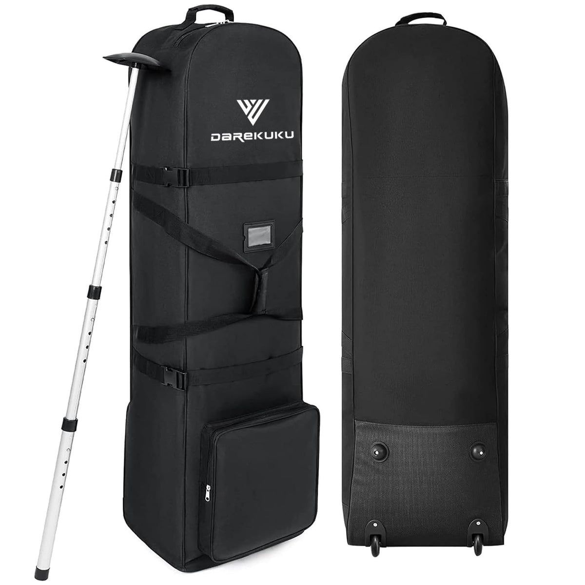 DAREKUKU front view showing full bag protecting clubs for travel