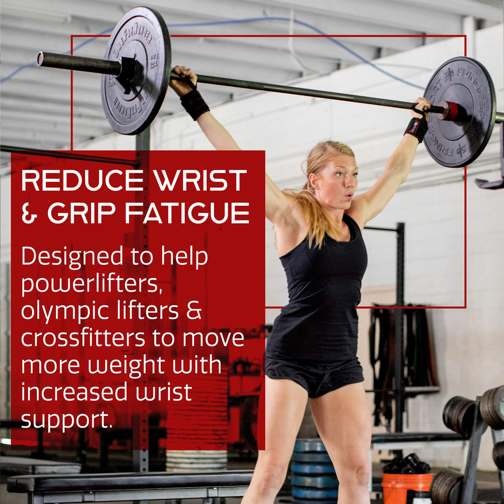 Dark Iron Fitness straps laid flat showing 22-inch length for all sizes