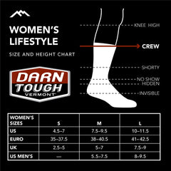 Darn Tough Blossom Crew worn in sneaker highlighting secure performance fit