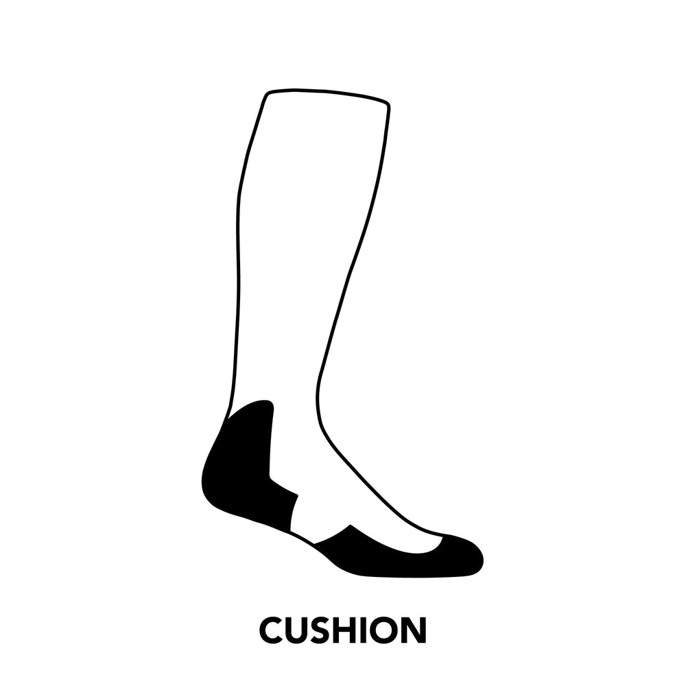 Darn Tough sole cushion detail showing padded comfort and shock absorption