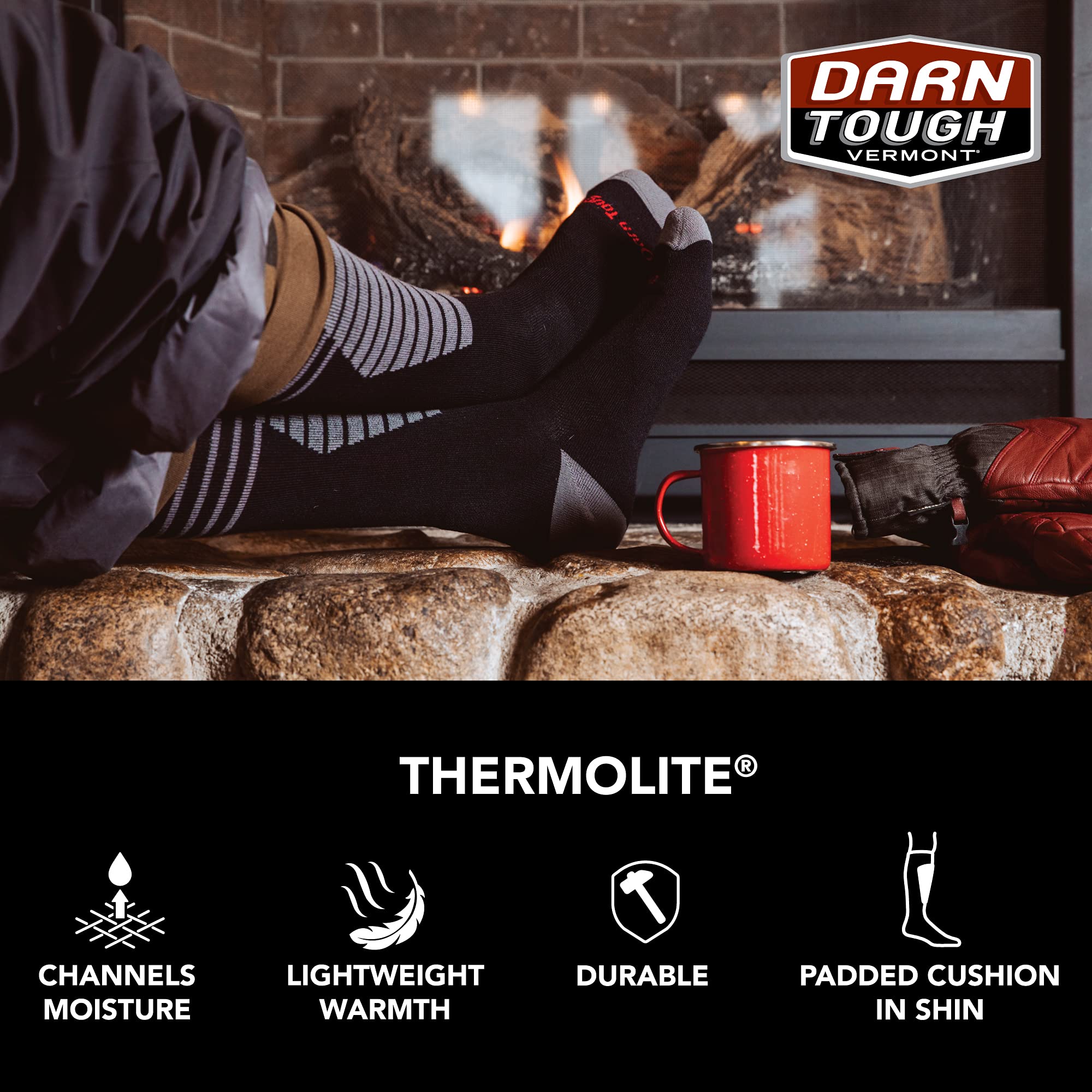 Darn Tough reinforced heel and toe detail improving durability and longer wear