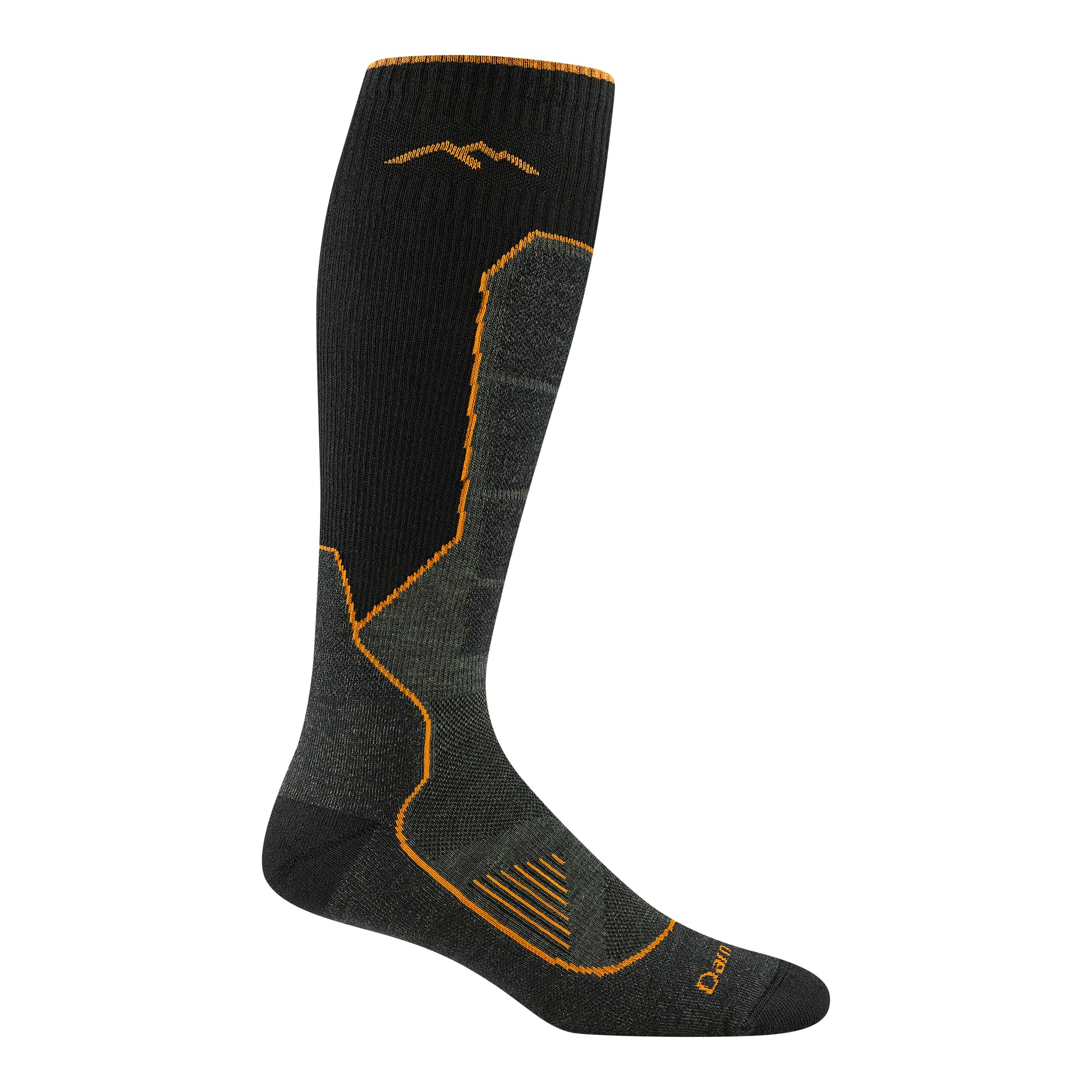 Darn Tough front view showing over-the-calf height and full cushioning benefit