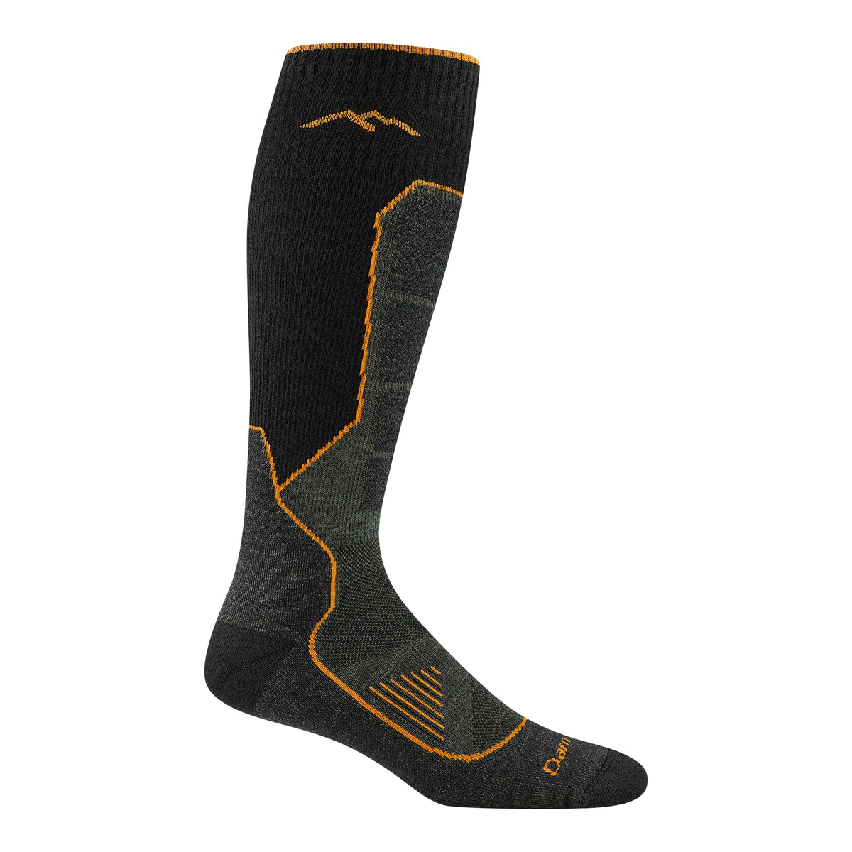 Darn Tough front view showing over-the-calf height and full cushioning benefit