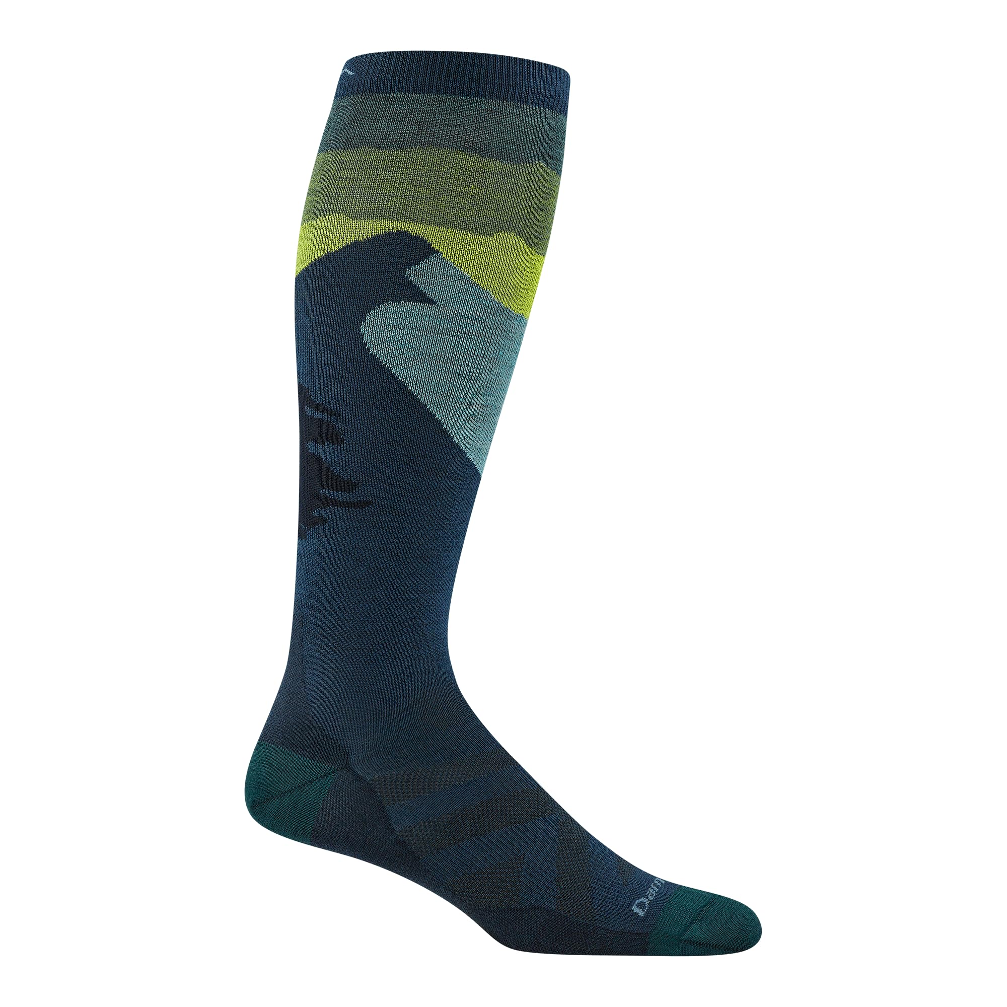 Darn Tough front view showing sock cuff and fit benefits