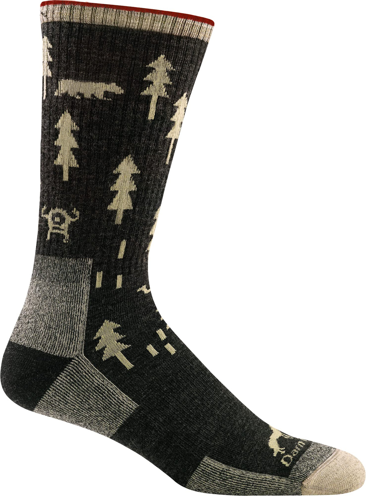 Darn Tough front view showing boot-height profile and midweight cushion benefit