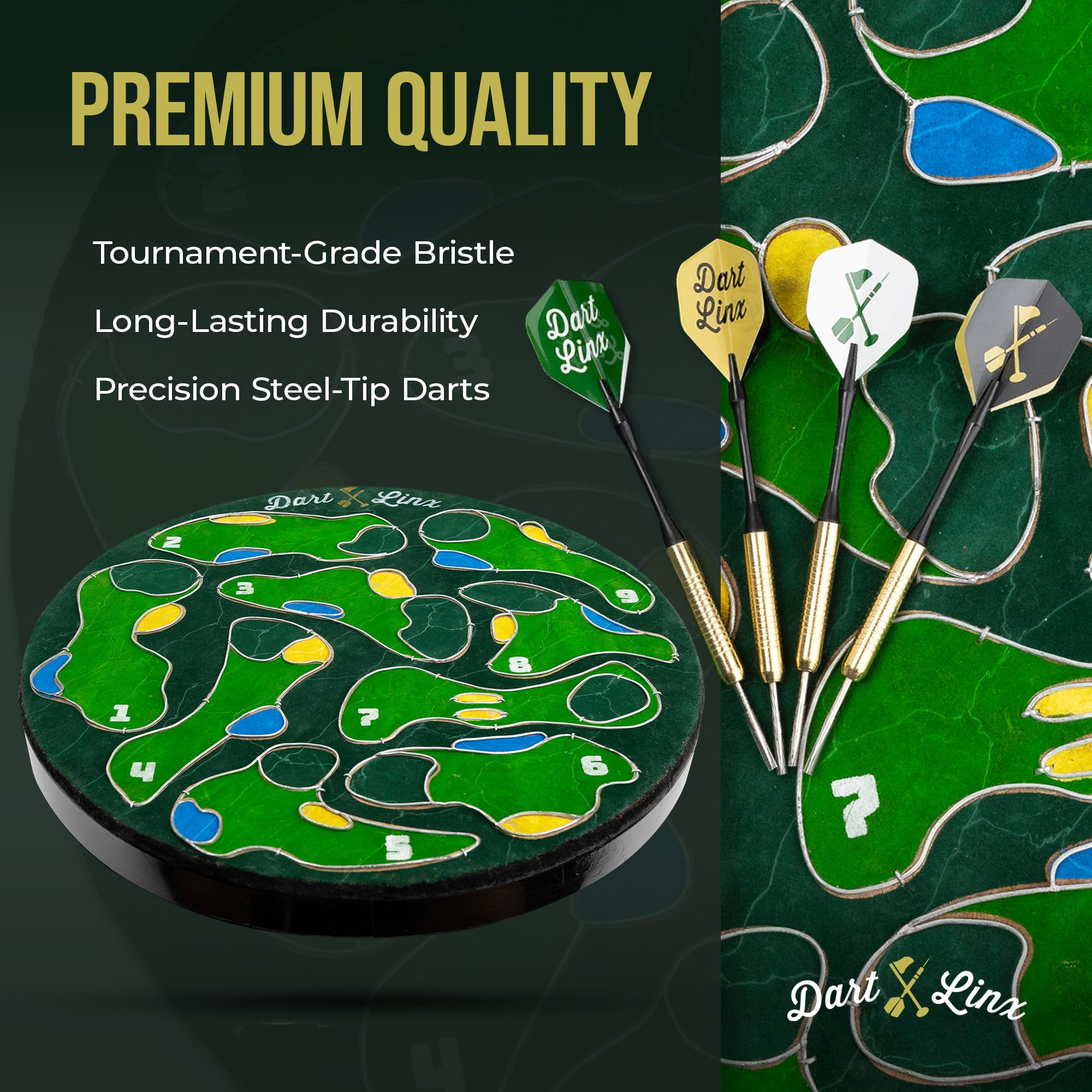 Dart Linx labeled scoring zones showing clear targets and easy scoring benefit