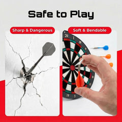 DartVibe rubber-tip darts and segment detail showing safe sticking
