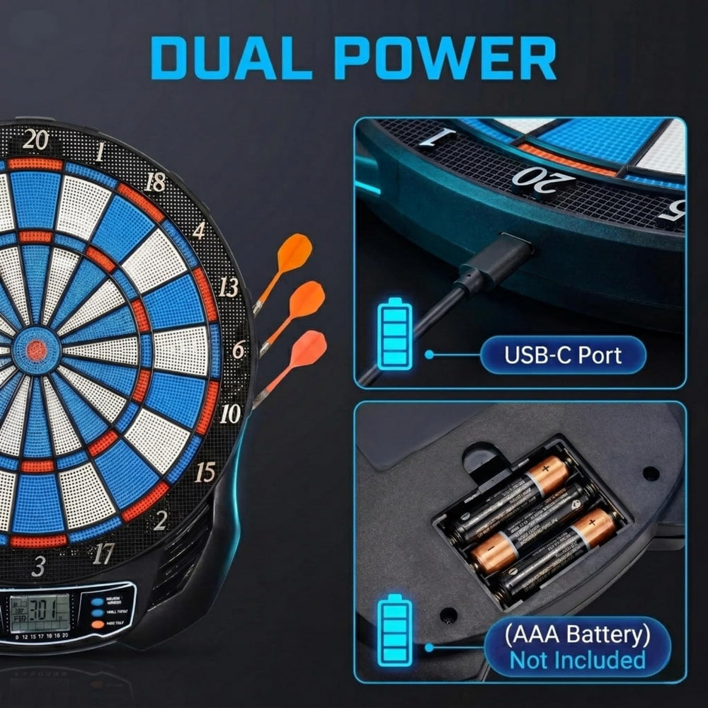 DartVibe LED scoreboard display with voice prompts for effortless scoring