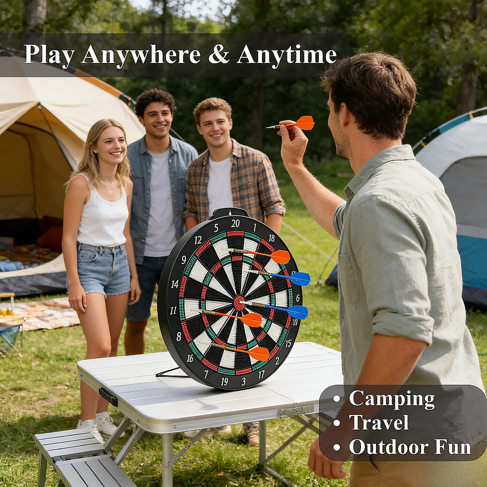 DartVibe held beside a hand showing 14.5-inch portable size benefit