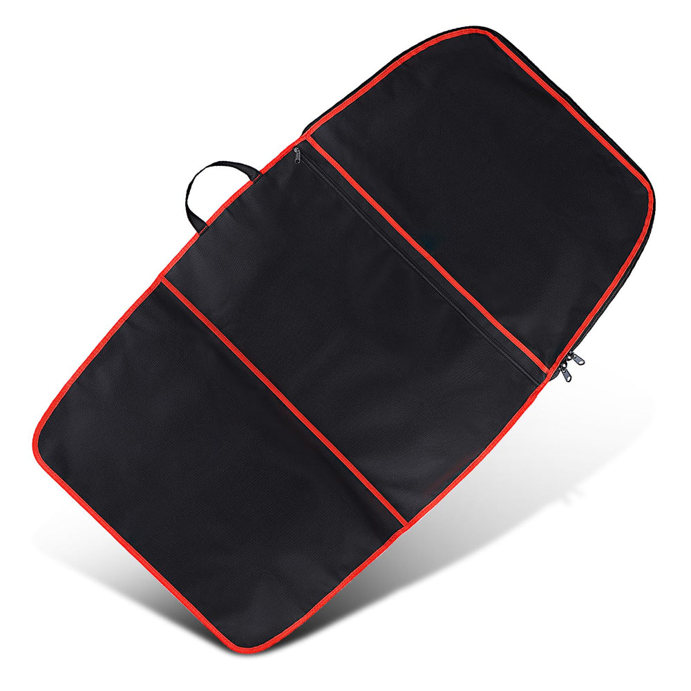 Dawitrly front view showing clean black and red stripe for visible protection
