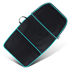 Dawitrly front view surfboard bag showing blue stripe design and protection benefit