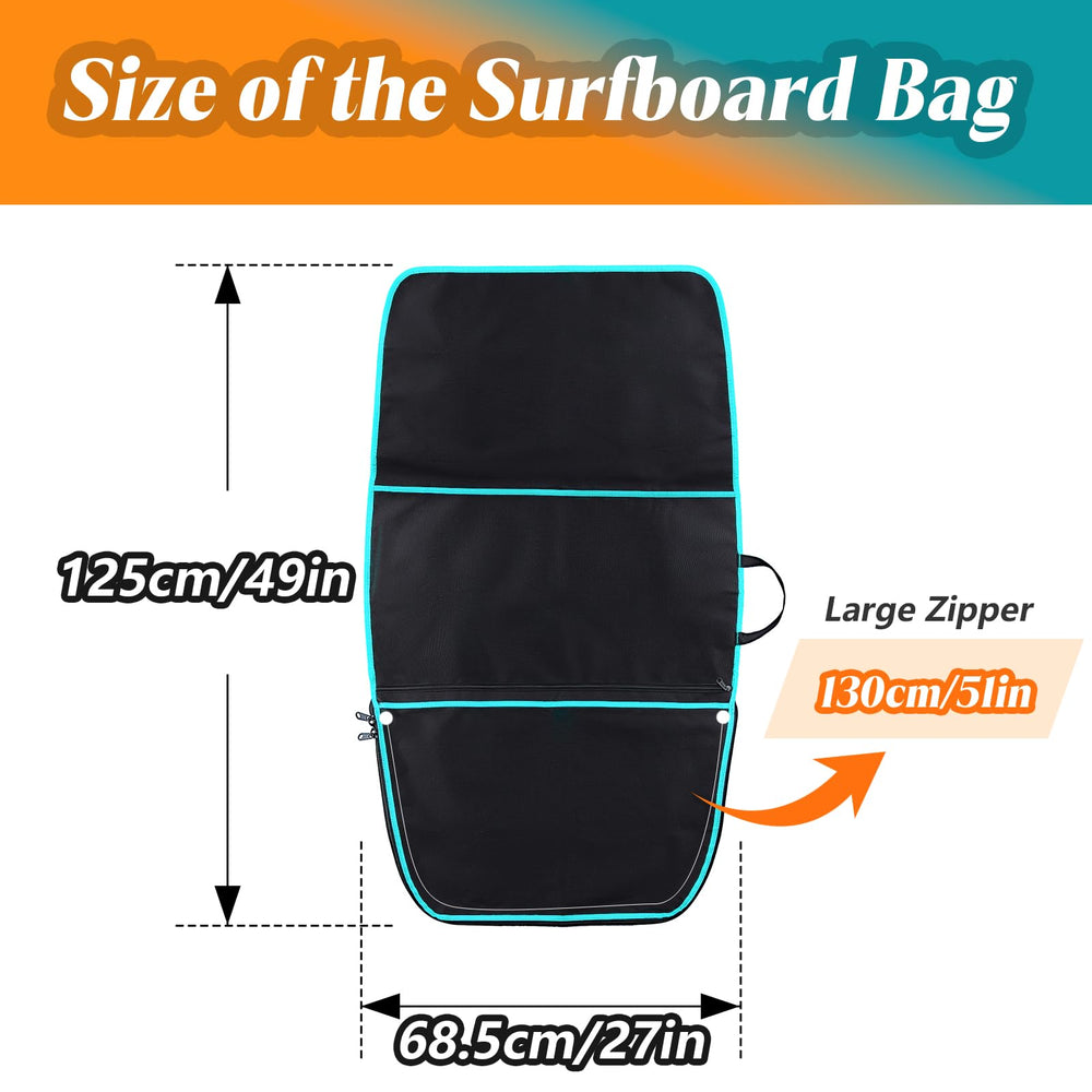 Dawitrly surfboard bag on beach illustrating easy travel and beach-ready convenience benefit