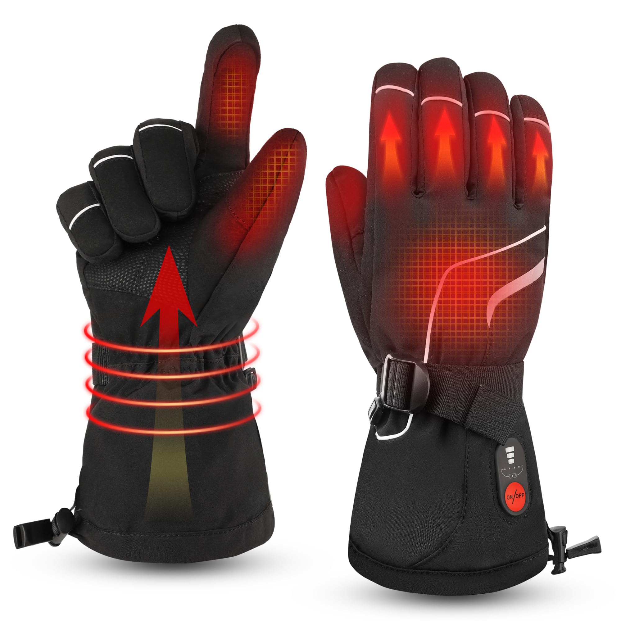 day wolf gloves front view showing fit and protective design for cold
