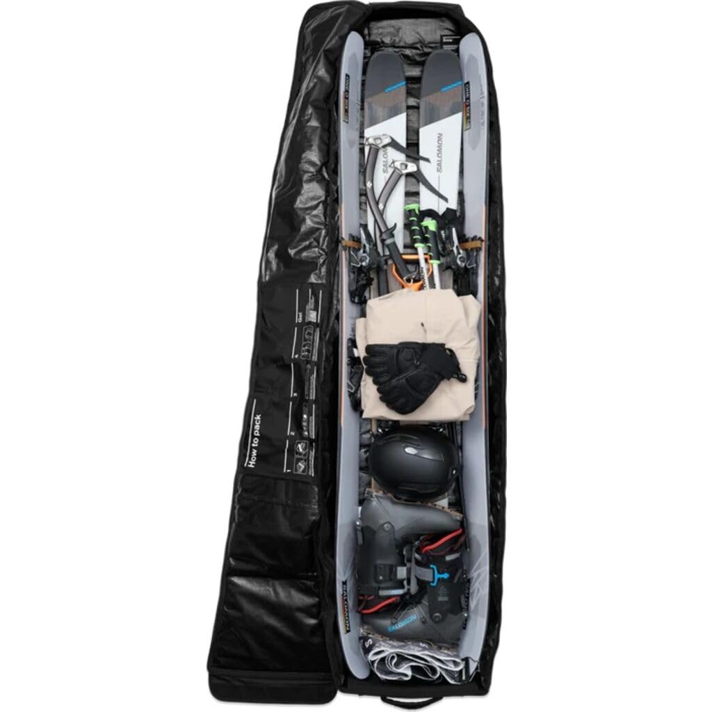 Db Journey Snow Roller Pro hooked to roller bag using attachment system, simplifies transfers