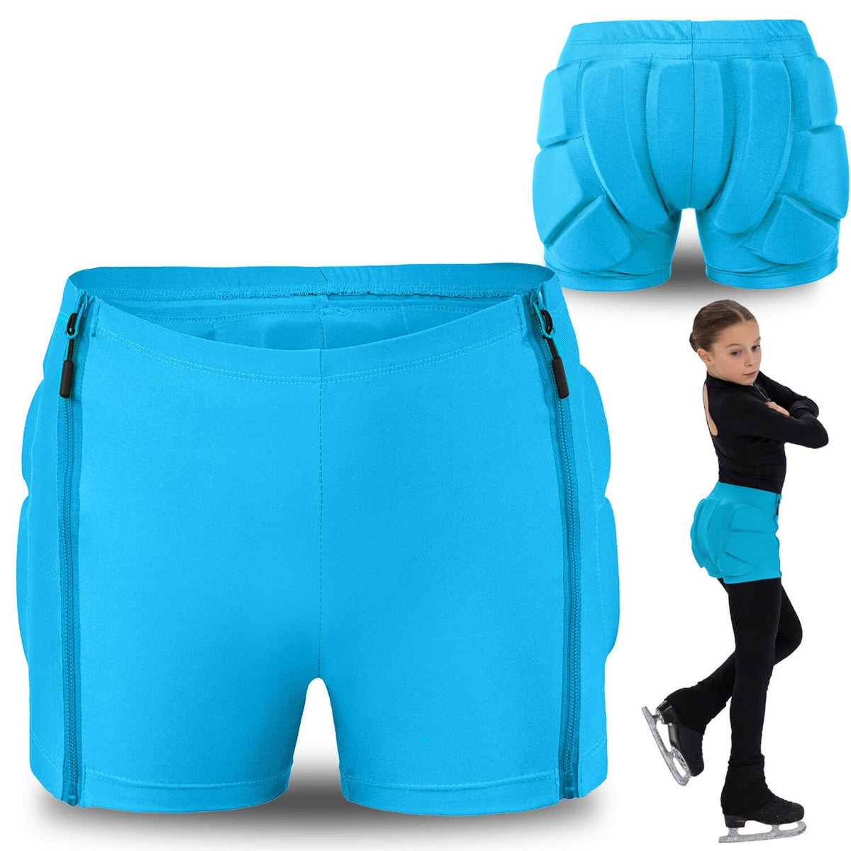 DBaoXiaoMu front view padded shorts showing slim profile and mobility benefit