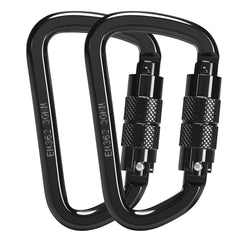 DC QZHMKJ PET front view of two carabiners showing durable build and secure connection