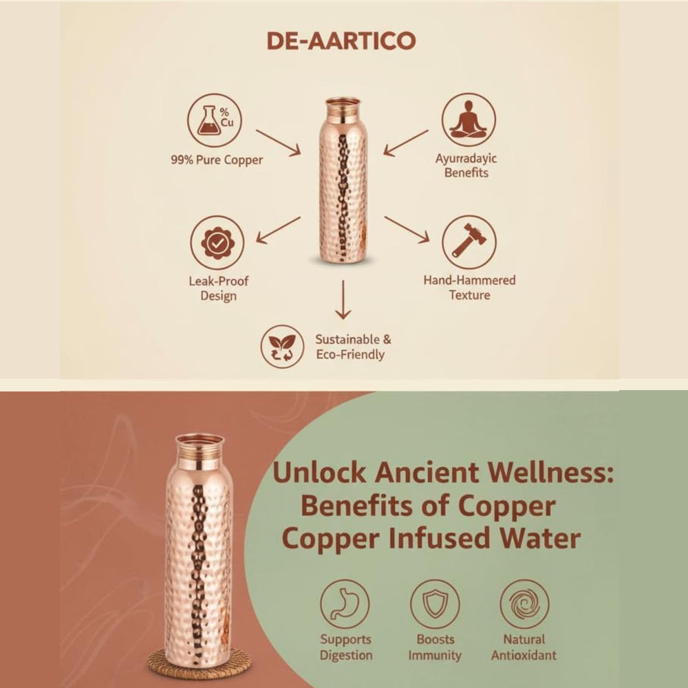 DE-AARTICO bottle held in hand to show scale and easy portability for daily use