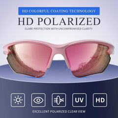 DEAFRAIN close-up of polarized lens reducing glare for clearer vision